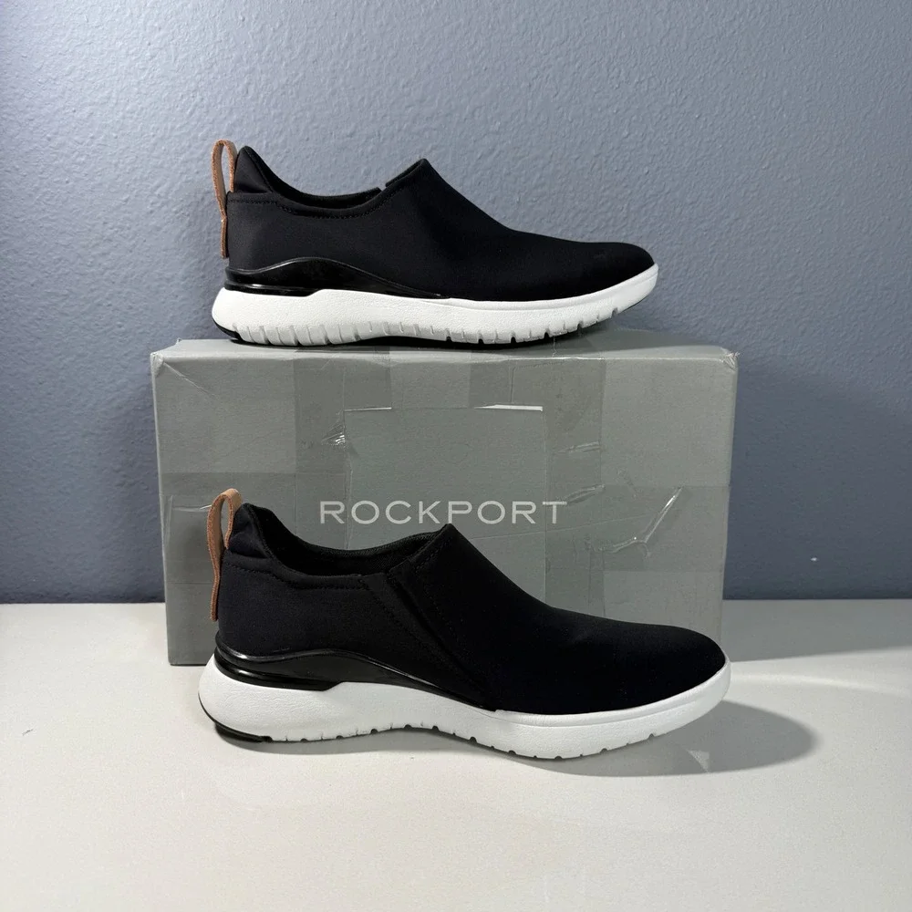 Rockport Total Motion Sport High Slip‎ Black White Sneakers CI3941 Womens 5 M